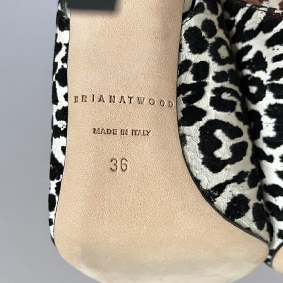Brian Atwood White Lilith Snakeskin Leather Leopard Print Slingback Pumps - 5US - Picture 11 of 16